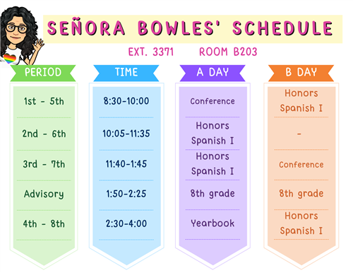 Bowles' Schedule